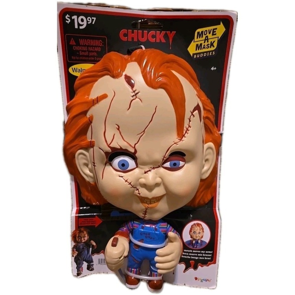 NEW Chucky Child's‎ Play Move A Mask Moving Arm Knife Horror Halloween Disguise